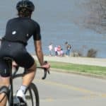 Cyclist riding solo