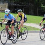 women cyclists racing