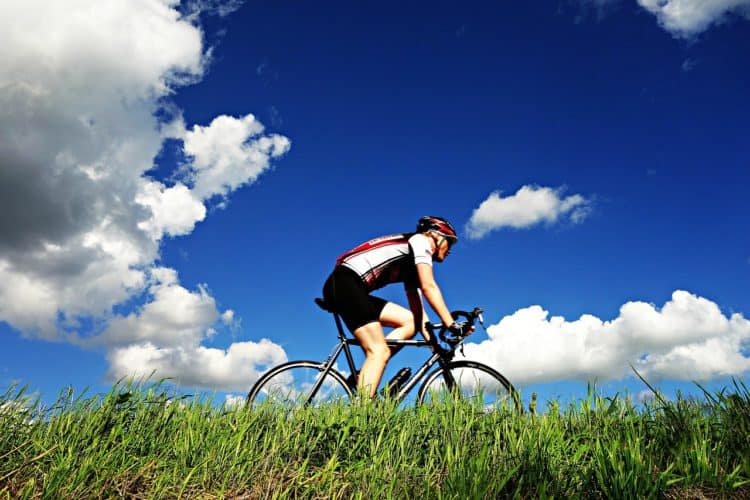 cyclist in the sun