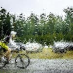 bicyclist in the rain