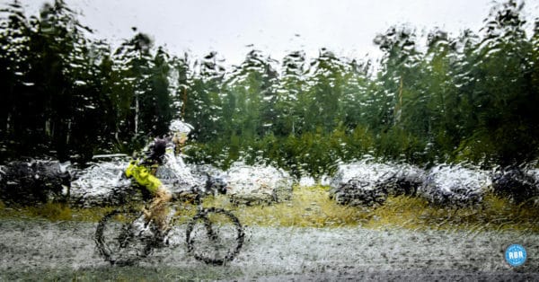 bicyclist in the rain