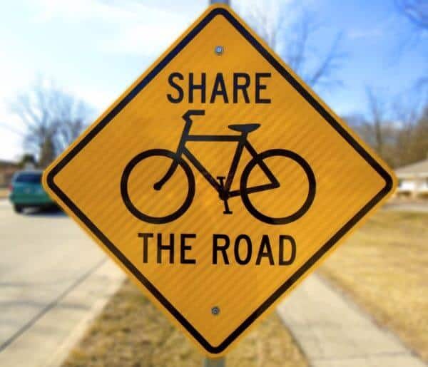 share the road sign