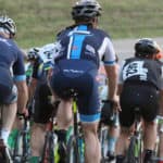 view of cyclists from behind