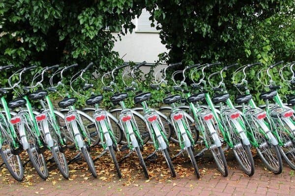 parked bicycles