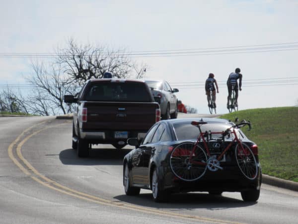 cyclists riding in traffic