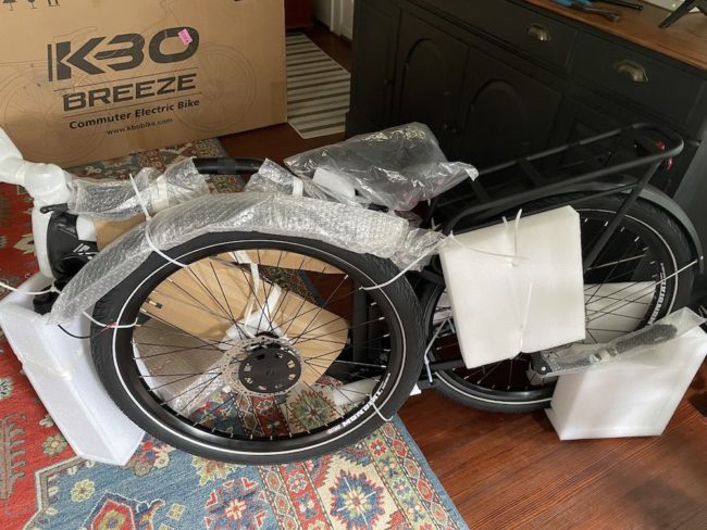 kbo breeze e-bike out of box