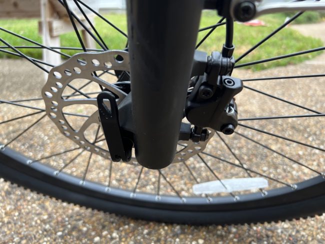avadar c3 ebike shock and front hydraulic brake rotor