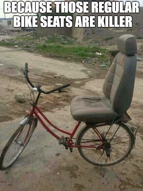 comfortable bike seat meme