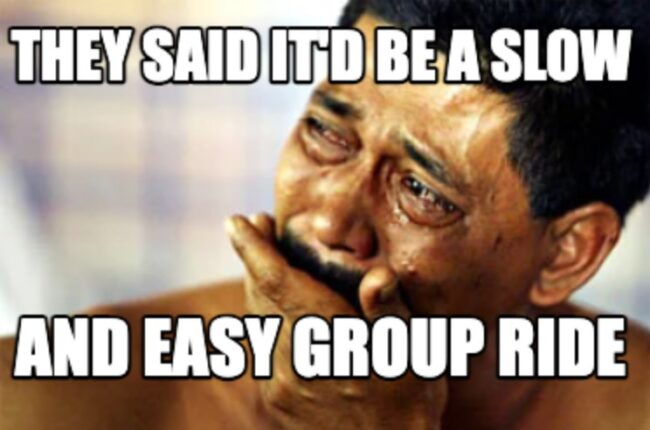 slow group ride meme