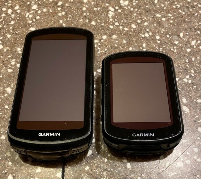 Garmin 1040 solar and Edge 540 solar side by side