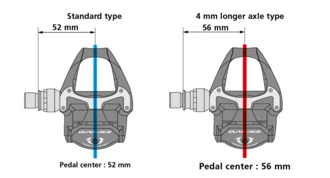 example of longer spindles for bike pedals