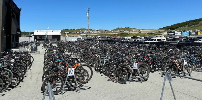 bike valet at Sea Otter Classic 2024