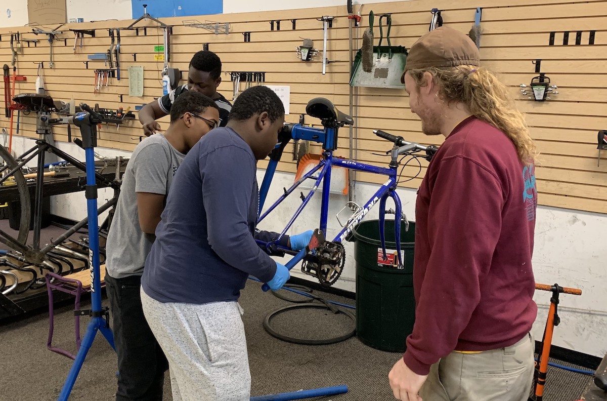 charity bike shop interns