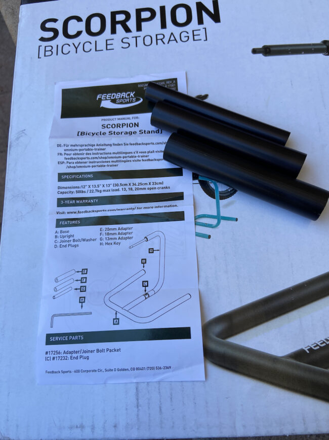 Feedback Sports Scorpion Bike Stand instructions