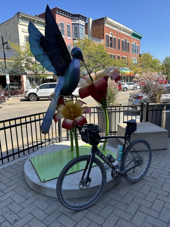 bike by sculpture on ride