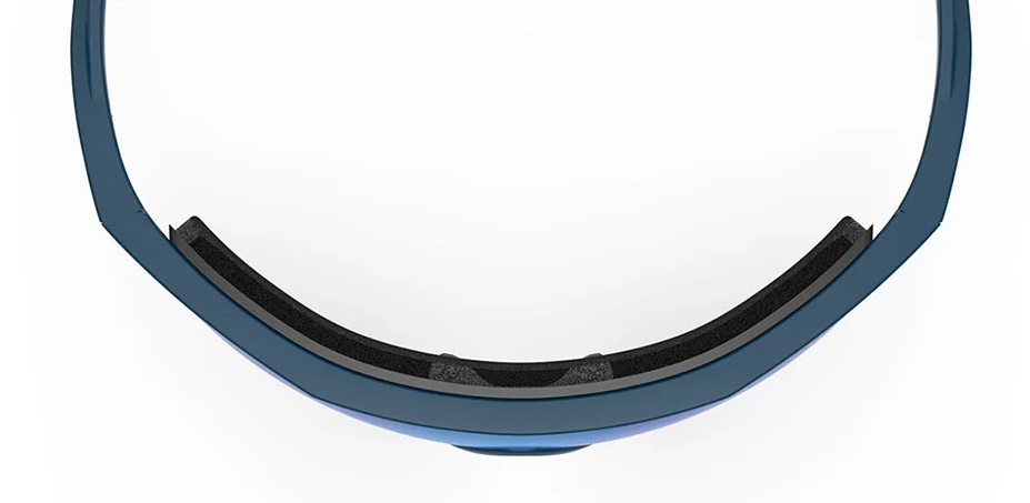 overhead view of foam interface Turbolence glasses cycling