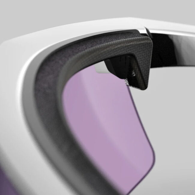 foam interface close up of Turbolence glasses cycling