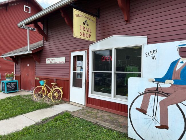 elroy trail shop on cycling adventure
