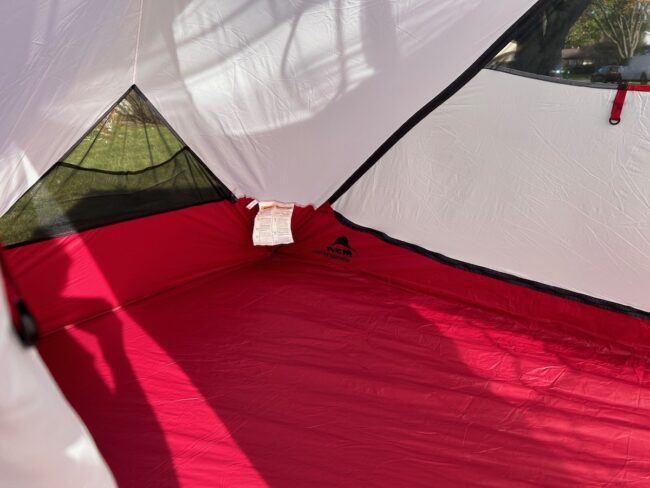 MSR tent interior
