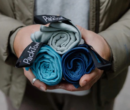 PackTowl compact size rolled up