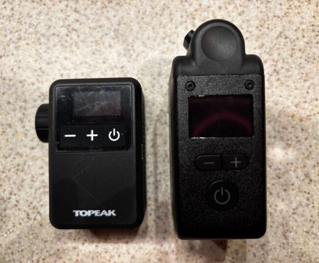 Side by side comparison Topeak E-Boost Digital Mini