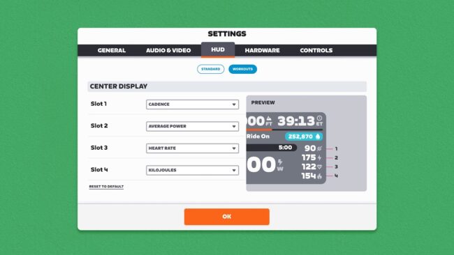 New Zwift Feature HUD settings demo