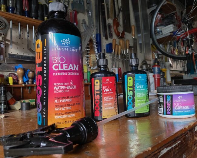 Finish Line's Bio Lubes and Cleaners in shop