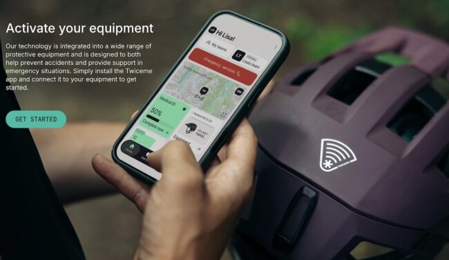 App for cycling safety product Twiceme, Rudy Project & Fidlock