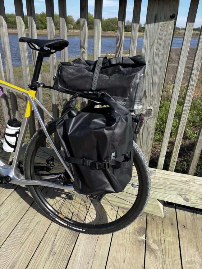 journey rack mounted on bike side view