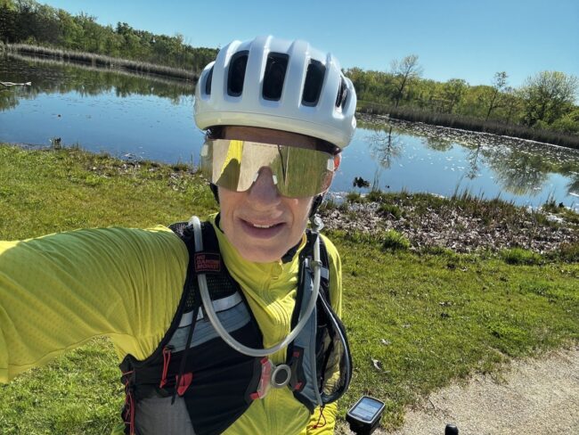 POC Amidal Helmet and Elicit Sunglasses front view