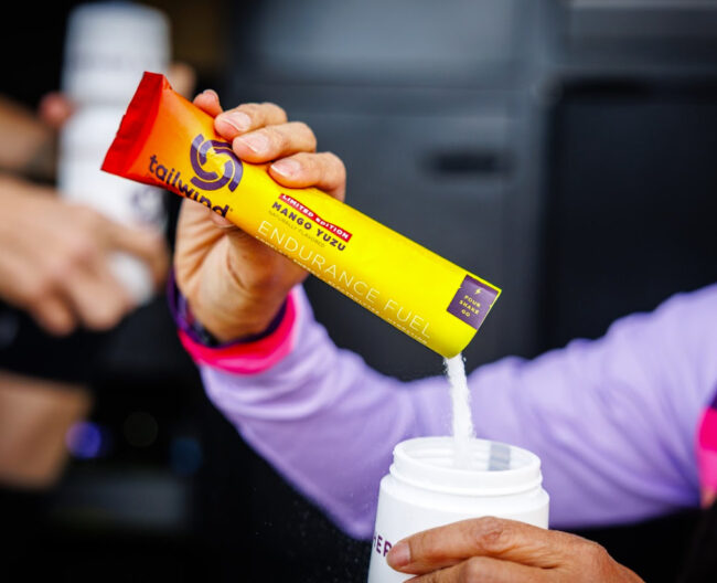 Tailwind Endurance Fuel pouring mix into bottle