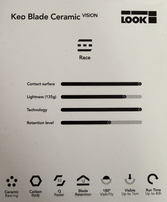 LOOK Keo Blade ceramic specs