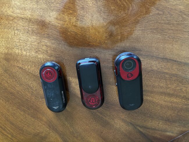 Garmin Varia RearVue 820 Radar Front View Comparison side by side