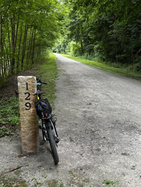 GAP and C&O Trail Cycling Adventure mile marker