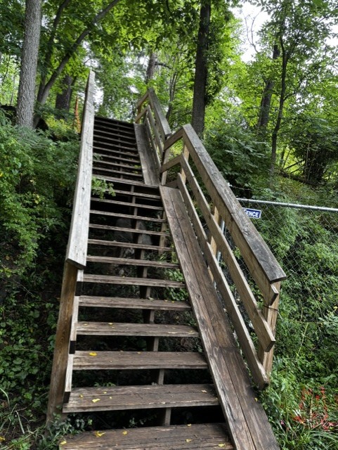 GAP and C&O Trail Cycling Adventure detour stairs