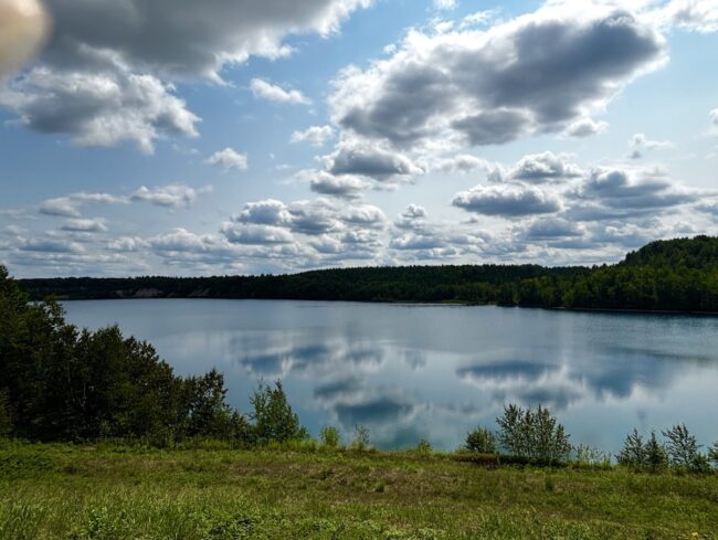 Mesabi Trail lake view with clouds