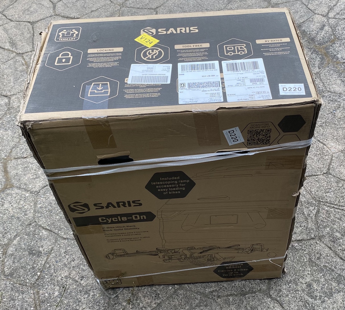Saris Cycle-On 2 Bike Hitch Rack in box
