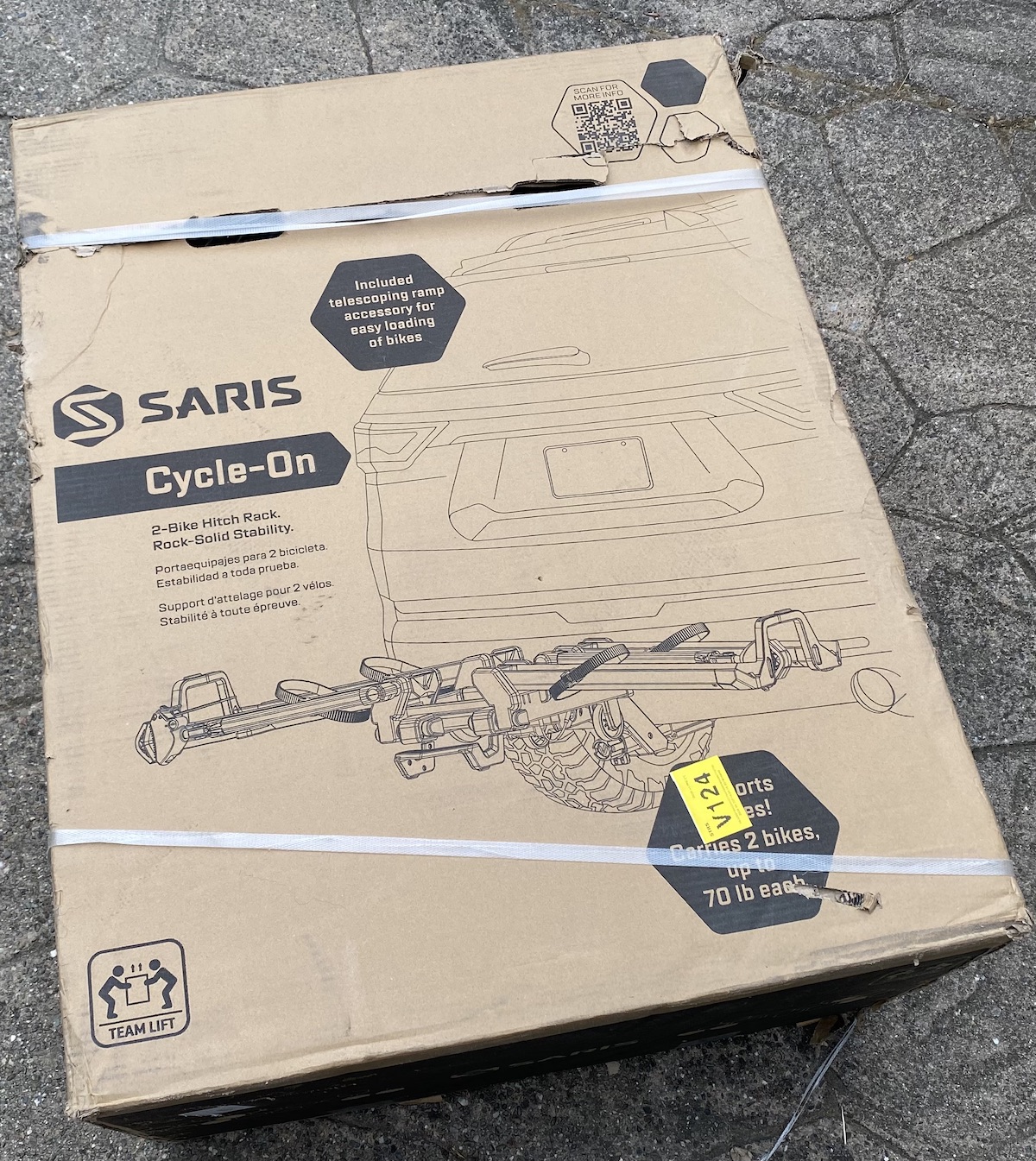 Saris Cycle-On 2 Bike Hitch Rack front view box