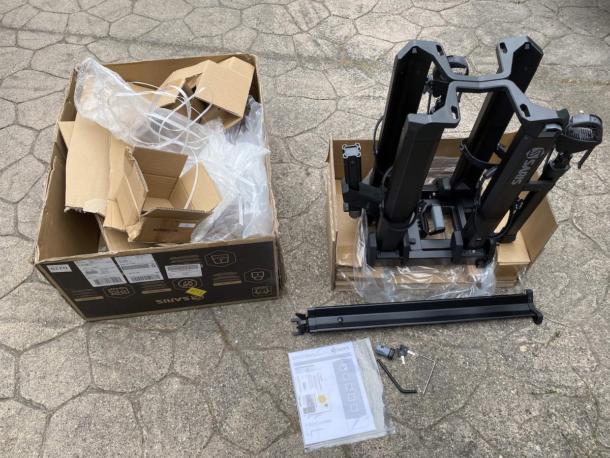 Saris Cycle-On 2 Bike Hitch Rack what is in box unpacked