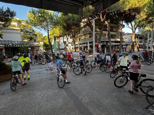 Cycling Riccione, Italy Gathering for the morning ride