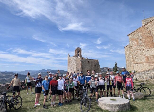 Cycling Riccione, Italy Group shot atop Verucchio