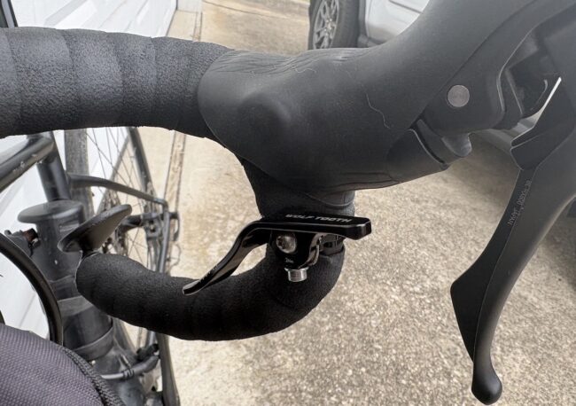 dropper post installed road bike lever